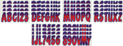Hardline Products Series 200 Factory Matched 3-Inch Boat & PWC Registration Number Kit, Red/Purple - REPUG200...