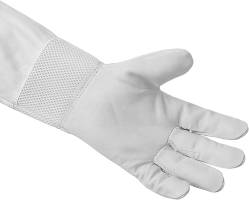 Honey Keeper Beekeeping Gloves, Small - Goatskin Leather with Ventilated Canvas Sleeve and Elastic Cuff...