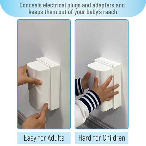 Bates - Baby Safety Outlet Cover Box, Outlet Covers Baby Proofing, Plug Covers for Electrical Outlets, Baby Proof Outlet Covers, Socket Covers for...