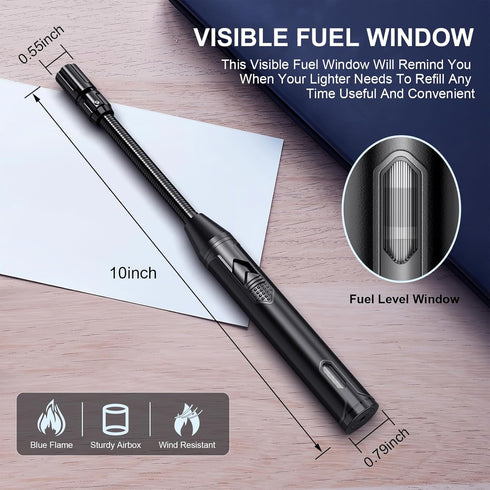 Torch Lighter Refillable Butane Lighter Long Flexible Neck Multipurpose Lighter for Candles Grill BBQ Fireplaces Kitchen Camping (No Prefilled)...