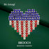 KKAMAGI American Flag Brooch Pin Patriotic Crystal Rhinestone Heart Shaped Lapel Brooch Fashion Jewelry for Men and Women...