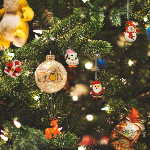30pcs Mini Christmas Ornaments for Mini Tree Decorations Small Christmas Ornaments Resin Miniatures for Craft Christmas Decor...