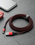 Dasku 3Pack 3FT Lightning Cable Certified iPhone Charger Cable Red Nylon Braided Fast Charging Cord Compatible with iPhone 13/12/11/Pro Max/X/Xs M...