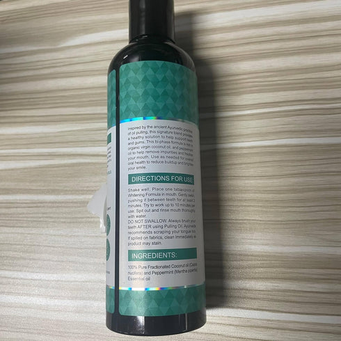 Coconut Mint Oil Pulling Mouthwash with Tongue Scraper, Helps with Fresh Mouth, Remove Impurities, Teeth Whitening, Supports Gum Health, Improves ...
