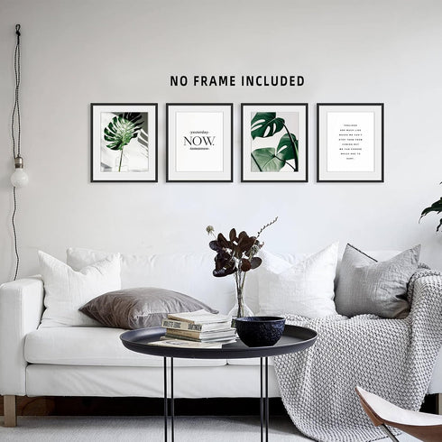 A ARTZONE Botanical Watercolor Prints, Set of 4 Unframed Canvas Art Prints, 8x10 inches, Bedroom Wall Art...