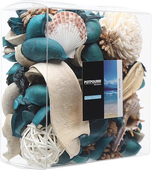 Qingbei Rina Summer Potpourri,Ocean Scent Potpourri Dried Flower,Blue Decorative Bowl Vase Filler, Home Fragrance Sachet, Beach Coastal Breeze Dec...