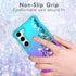 for Samsung S23 Plus Case,S23 Plus Case,with HD Screen Protector,Gradient Quicksand Glitter Liquid Floating Waterfall Durable Girls Cute Phone Cas...