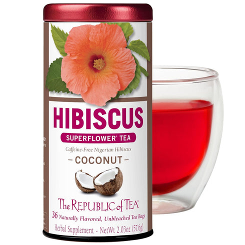 The Republic of Tea - Hibiscus Coconut Superflower Herbal Tea, 36 Count...