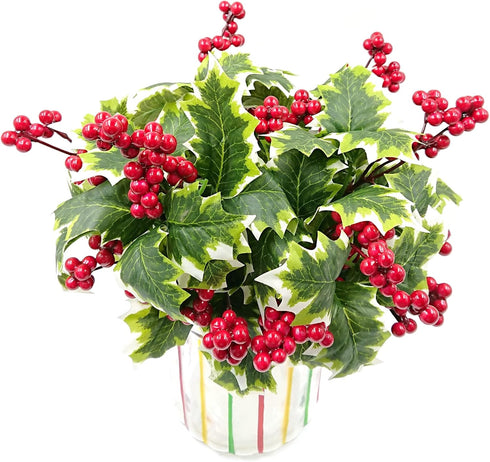 M2cbridge Pack of 6 Christmas Red Berries Artificial Holiday Floral Picks Ornaments...