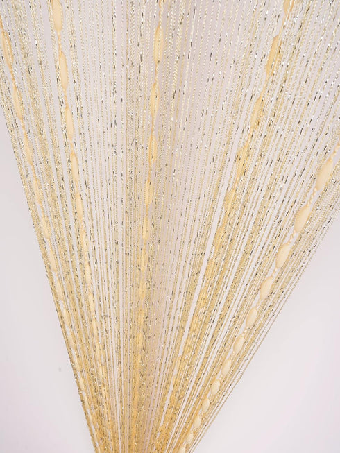 Hysenm Door String 39x79 Inch Curtains Beige Panel Soft Balls Romantic Glitter Fringe Room Divider Home Décor Wedding Girls Bedroom Window Living ...