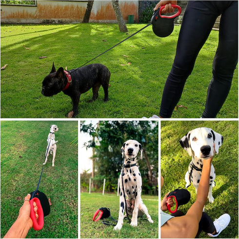 Tuff Pupper Heavy Duty Retractable Dog Leash | 13 ft Dog Leash with Reflective Stitching for Nighttime Safety | One Button Lock and Release | Comf...