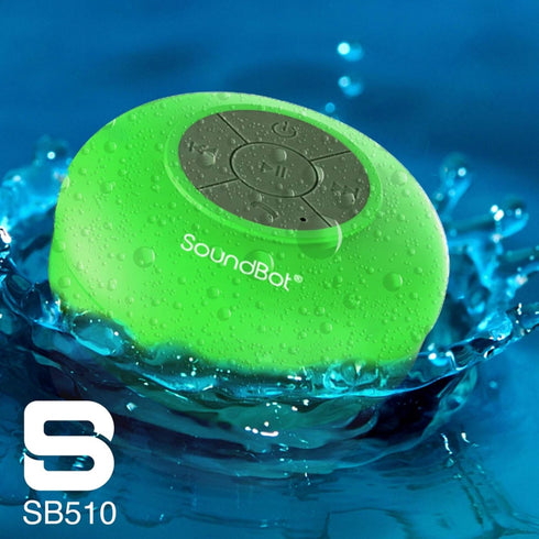 Soundbot SB510 HD Water Resistant Bluetooth Shower Speaker, Handsfree Portable Speakerphone with Built-in Mic, 6hrs of Playtime, Control Buttons a...