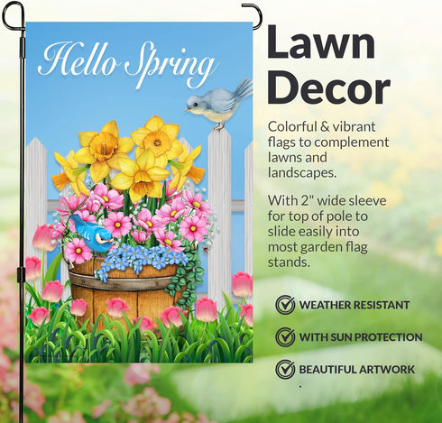 Seasonal Garden Flags 12x18 Double Sided Set of 10 Outside Yard Flags, Decorative Small Garden Flag with Anti-Wind Clip and Stopper, Garden Flags ...