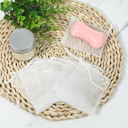 Giantree 20 Pcs Soap Bag, Soap Bag Soft for Shower, Soap Pouch Saver with Drawstring, Hangable Soap Bags for Soap Bars Mesh Soap Bag for Foaming D...