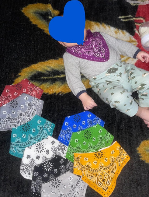Maiwa 10 Pack Baby Triangle Bandana Bibs for Boys Girls for Drool Teething Eating with Snaps...