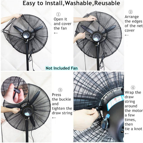 2 PACK Fan Cover for 30 Inch Industrial Pedestal Fan,Fan Dust Cover for Kids Children Finger Protection,Fan Mesh Cover for 30" Commercial Fan for ...