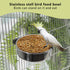 Large Bird Feeding Dish Cups,Parrot Food Bowl Cage with Clamp Holder Stainless Steel,Birdcage Coop Water Feeder for Cockatiel Parakeet Macaw Finch...