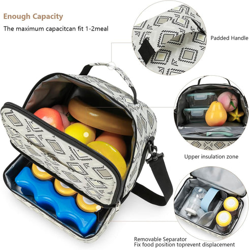 Diaper Tote Bag Small Breast Pump Bag Breastmilk Cooler Bag Double Layer for Mother Breast Milk Storage Bag...