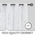 FMFUNCTEX Linen Semi Sheer Curtains for Living Room & Bedroom, Silver Metallic Print White Tree Panel, Light Filtering 84" Long Grommet Top 2 Pane...