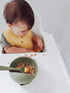 Ali+Oli Silicone Suction Bowl and Spoon Set (Sage, Original) - Unbreakable for 6 Months and Up, Self Feeding Utensils, First Stage Baby Feeding Su...