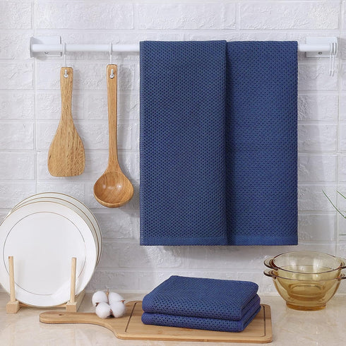 Kitinjoy 100% Cotton Waffle Weave Kitchen Towels, 4-Pack Super Soft and Absorbent Dish Towels for Drying Dishes, Kitchen Hand Towels, 13 in x 28 i...