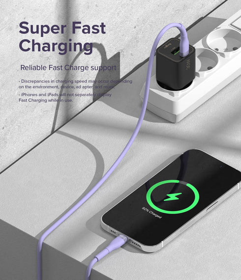 Ringke USB C to Lightning Charger Cable (2M / 6.56 FT) for High Speed Data Transfer, Fast Charging Pastel Cord Compatible with iPhone, iPad, and A...