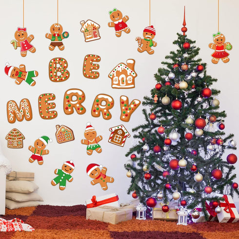 Christmas Cutouts Xmas Gingerbread Classroom Bulletin Board Decorations Merry Christmas Party Supplies for Toddler Kids Students Classroom Decors...