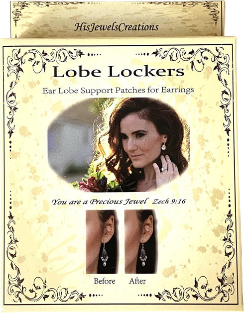 Lobe Lockers Ear Lobe Support Patches & Stabilizers for Wearing Heavy Earrings - 120 Lift Repair Stickers - 1 Pair of Bullet Clutch with Safety Pa...