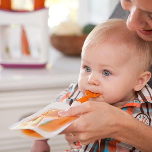 Infantino Couple a Spoons, Baby Food Pouch Toppers with Travel Case, No-Leak Spoons for Baby Puree Food, 2-Pack...