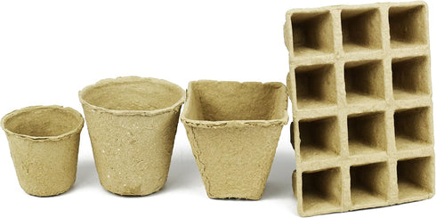 Set of 16 Biodegradable Eco Friendly Peat Pots! 3.125" Diameter x 3" - Recycled Non Bleached Peat Pots Perfect for Seed Germination! No Transplant...