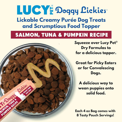 Lucy Pet® Doggy Lickies™ Salmon, Tuna & Pumpkin Recipe Creamy Purée Dog Treat 4oz...