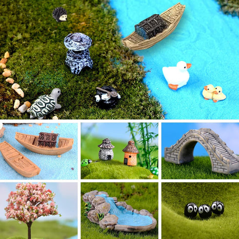 Yellow Street Light Garden Miniature Accessories, Garden Kit, Garden Animals, Resin Miniature Figurines Dollhouse Accessories Micro Landscape Orna...