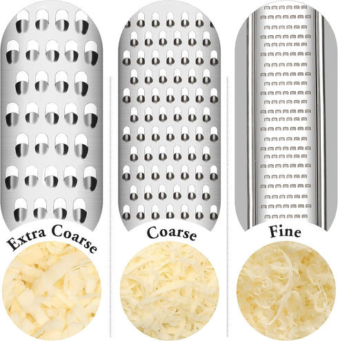 Cambom Lemon Zester Grater Three-piece Suit - Heavy Duty Kitchen Tool for Parmesan Cheese, Ginger, Garlic, Nutmeg, Chocolate, Vegetables?Fruits?St...