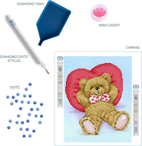 DIAMOND DOTZ ® - Relax-A-Bear, Partial Drill, Round Dotz, Diamond Painting Kits, Diamond Art Kits for Adults, Gem Art, Diamond Art, Kits, 13.8"x10...
