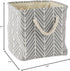 DII Polyester Container with Handles, Herringbone Storage Bin, Large Round, Small Square, Gray...