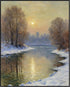 Posterizer 1 pcs-a lake in snowy winter-in oil painting style-1-Landscape & Nature Art-GIft for Men Women Teens-Dining Room Decor- unframed wall a...