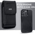 PiTau Holster for iPhone 15, 15 Pro, 14, 14 Pro, 13, 13 Pro, 12, 12 Pro, 11, XR, Black Nylon Cell Phone Belt Holder Case with Clip Carrying Pouch ...