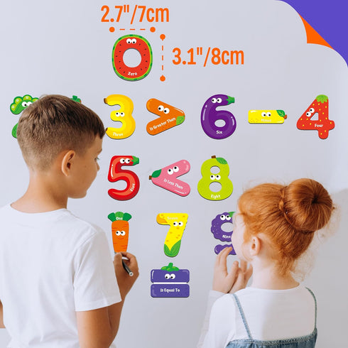 Magnetic Numbers & Math Symbols, Educational Learning Tool for Kids Math Recognition 25PCS Magnets Include 20PCS 0-9 Numbers & 5 Math Symbols (Gre...
