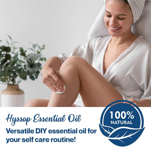 Organic Hyssop Essential Oil with Fresh Floral Scent, 100% Pure & Natural Essential Oil for Aromatherapy, Home Essential Diffuser Oil - USDA Certi...