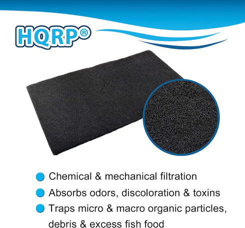 HQRP Cut to fit Activated Carbon Filter Media Pad 18x10 for Aquariums, Terrariums, Hydroponic Systems and Pond, Compatible with Deep Blue Professi...