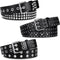 Syhood 3 Pieces Studded Belt Punk Rivet Double Grommet Belt Faux Leather Gothic Goth Black for Men Women Gift...