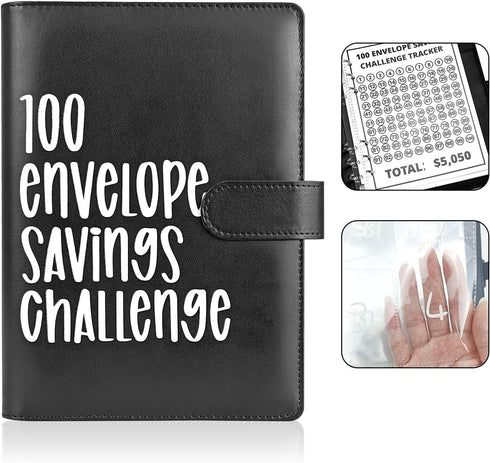 100 Envelope Challenge Binder, Savings Challenge Book with Cash Envelope Easy and Fun Way for 100 Envelopes Money Saving Challenge Budget Binder f...