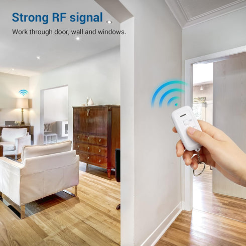 DEWENWILS Indoor Remote Control Outlet, Wireless Remote Light Switch with 2 Side Outlets, No Interference Remote Outlet Switch, No Wiring, 15A/187...