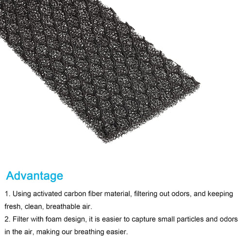 PATIKIL 8.5" x 2" x 0.2" Air Conditioner Foam Filter, 2 Pack Air Filtering Replacement Washable Reusable for Air Conditioning Purifiers, Black...