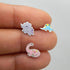 925 Sterling Silver Set of 3 Pairs Assorted Dinosaur and Friends Stud Earrings (Nickel Free)...