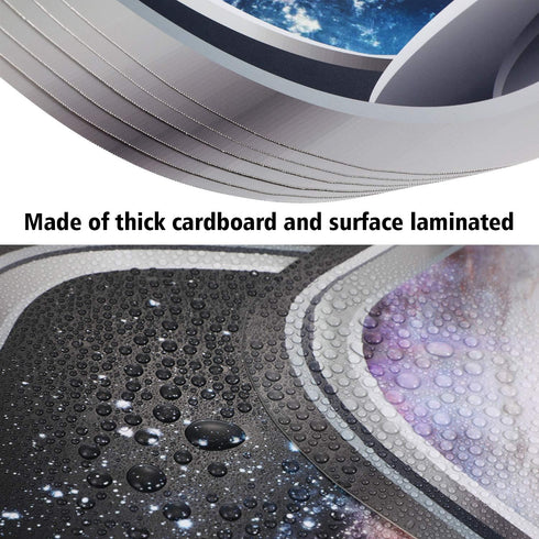 Blulu 6 Pieces 3D Space Capsule Window Wall Decor Outer Space Window Wall Decals Poster Spacecraft Astronaut Mural Galaxy Wallpaper Stickers for K...
