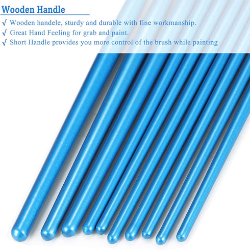 BOSOBO Paint Brush Set, 10pcs Round Pointed Tip Nylon Hair Artist Detail Paintbrushes, Professional Fine Acrylic Oil Watercolor Brushes for Face N...