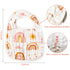 Zainpe 6Pcs Snap Muslin Cotton Bibs for Baby Rainbow Sun Star Bib Adjustable Feeding Bib Machine Washable Unisex Burp Cloths with 6 Absorbent Soft...
