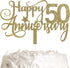 ALPHA K 50th Anniversary Cake Topper, 50th Wedding Anniversary Party Decoration with Premium Gold Glitter...