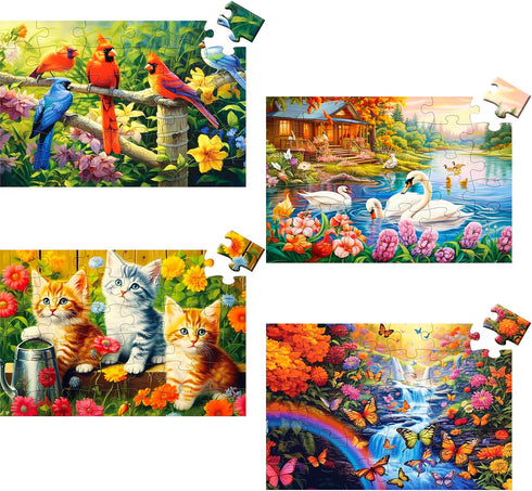 4 Packs 36 Large Piece Puzzle for Seniors - Dementia Puzzles for Elderly Adults,Alzheimer’s Puzzles Memory Cognitive Games for Elderly Seniors wit...